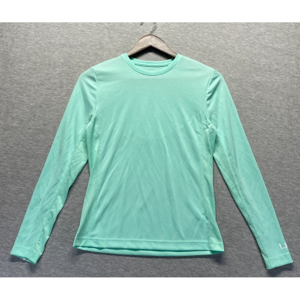 Huk Performance Fishing Shirt Womens XS Mint Green Graphic Logo Mesh Panels